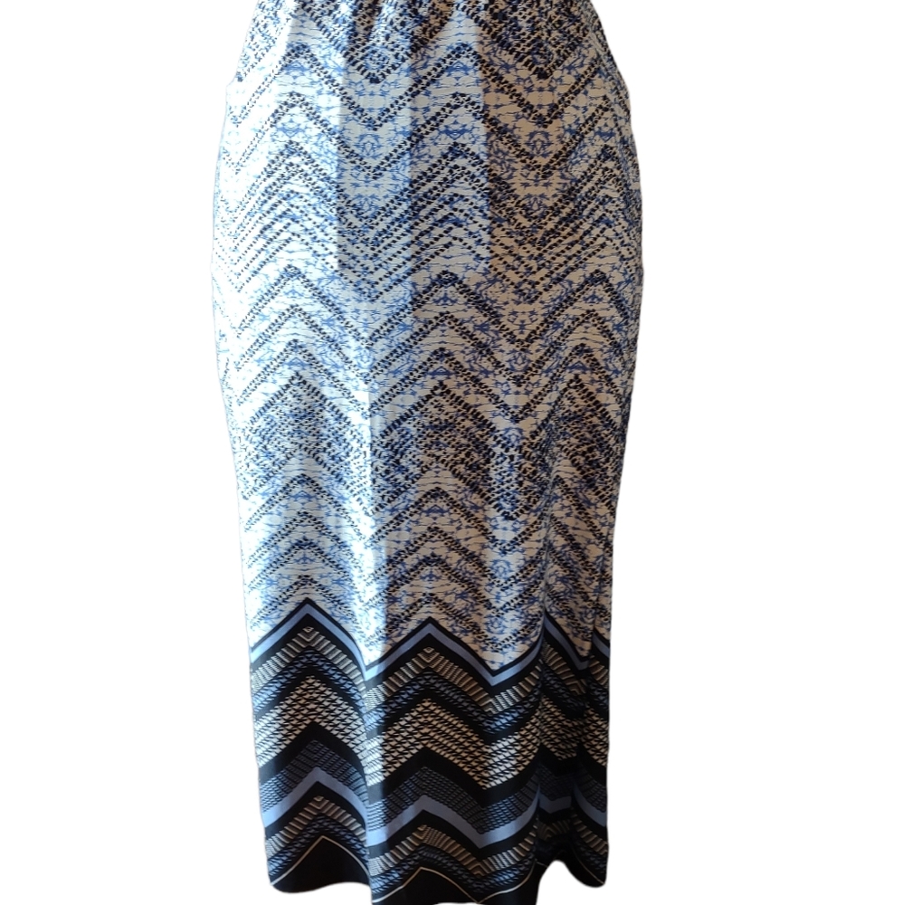 Blue Patterned Maxi Skirt Size L